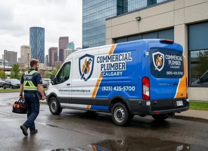 Commercial plumber Calgary service vehicle