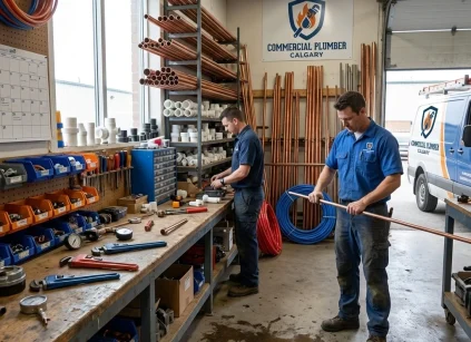 Commercial plumbing workspace Calgary